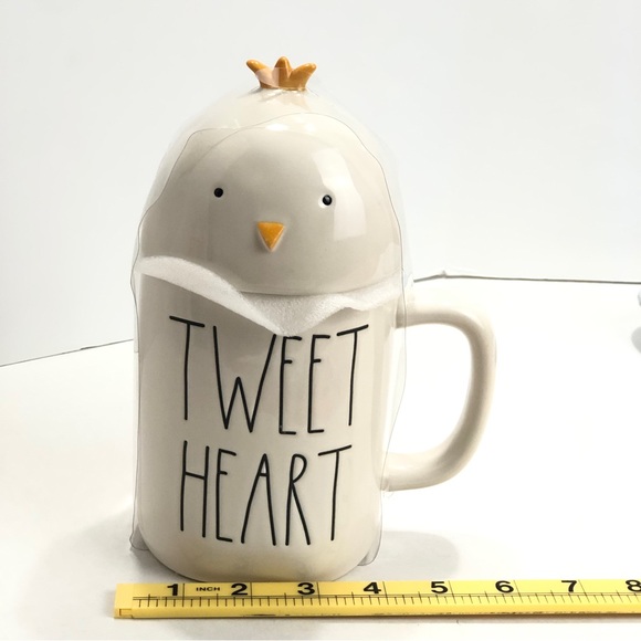 Rae Dunn Cup Tweet Heart Topper Lid White Ceramic Mug 11oz Magenta New 2021 - Picture 7 of 9